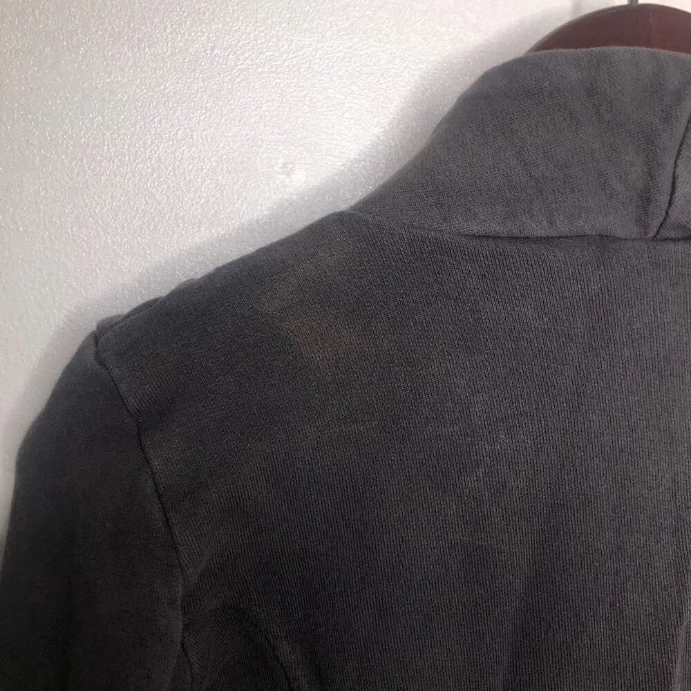 Intermix Improvd Distressed Cardigan Jacket Charcoal Gray Sweater Xs Xsmall